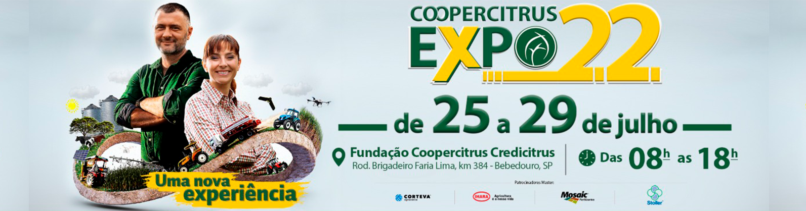 Coopercitrus Expo 2022 ‘Uma Nova Experiência’, de 25 a 29 de julho